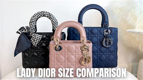 lady dior bag size comparison|lady dior small vs medium.